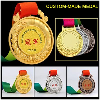 Blank Award Medals with Neck Ribbon Custom Design Your Own Winner Medal Gold Silver Bronze for Sport Competition Prizes Gift