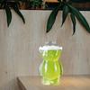 Cute Bear Shaped Glass Cup 300Ml Clear Drinking Mug for Water Juice Tea Cocktail Wine Home Bar Restaurant Use Cartoon Beverage