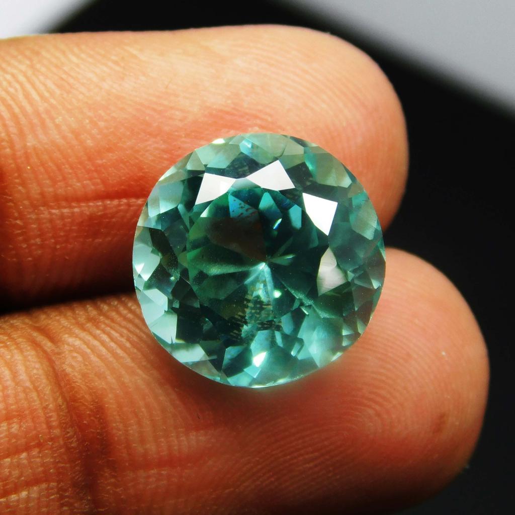 8.85 Ct Natural Montana Sapphire Round Cut CERTIFIED Loose Gemstone Bluish Green A-2830