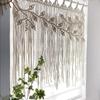 Macrame Wall Hanging Boho Handmade Woven Tapestry Leaf Pattern Tassels Wall Decor Curtain Home Decoration For Living Room Bedroom Wedding Party