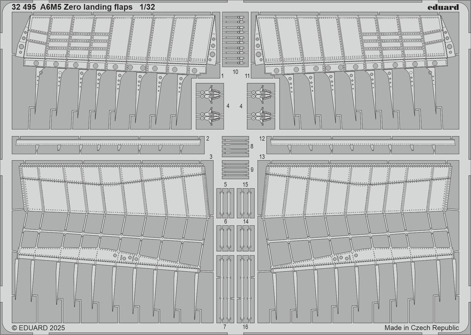 

Eduard Mitsubishi Zero Fighter Type 52 Посадочные щитки Детали для пластиковой модели EDU32495 1/32 (для Тамии) (Самолет)
