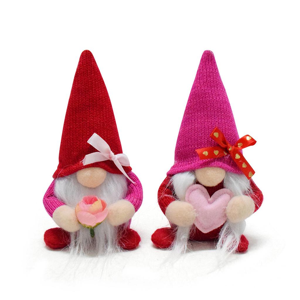 Handcrafted Valentine's Day Doll Decor for Home or Office Unique Faceless Toy Ornament Cute Stuffed Toy Figurine