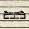 Metal Wall Art Equestrian Medal Holder 12 Slot Horse Trophy Display with Hooks Personalized Gift