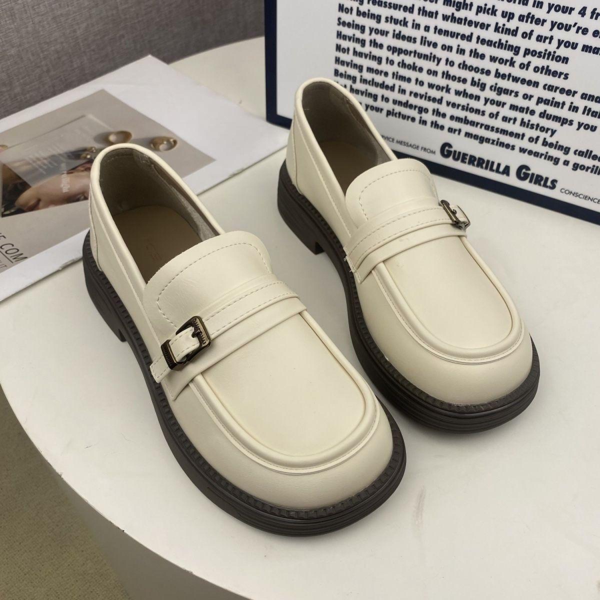 

Women S Soft Sole Loafers Spring And Autumn British Style Black Flat Slip On Work Shoes Versatile Comfortable Fashion Footwear 40