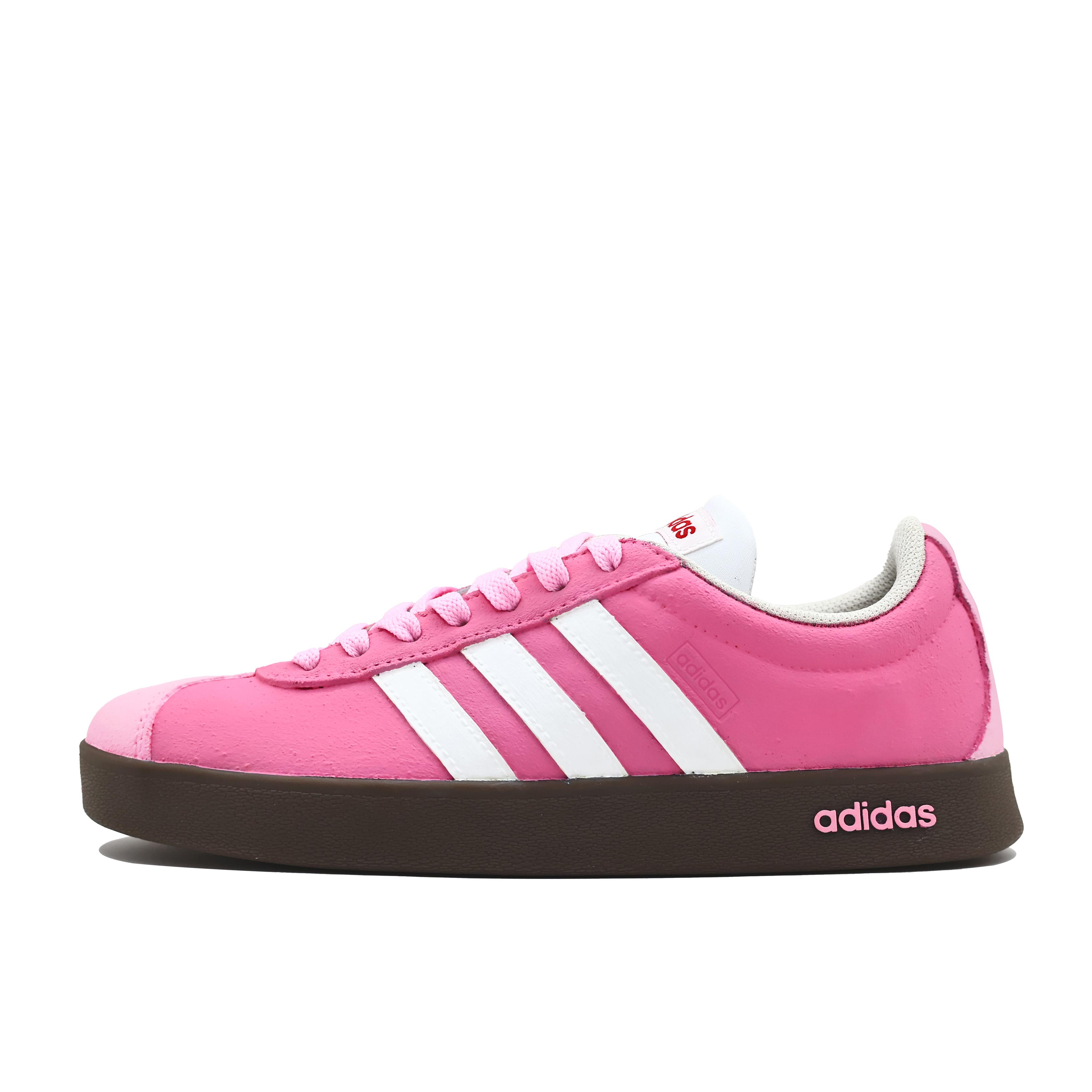 

Adidas Neo Vl Court Classic Raspberry Pink Bubble Leather Cushioning Low top Skateboard Shoes Unisex Rose Red HQ1802(Team271-) 40