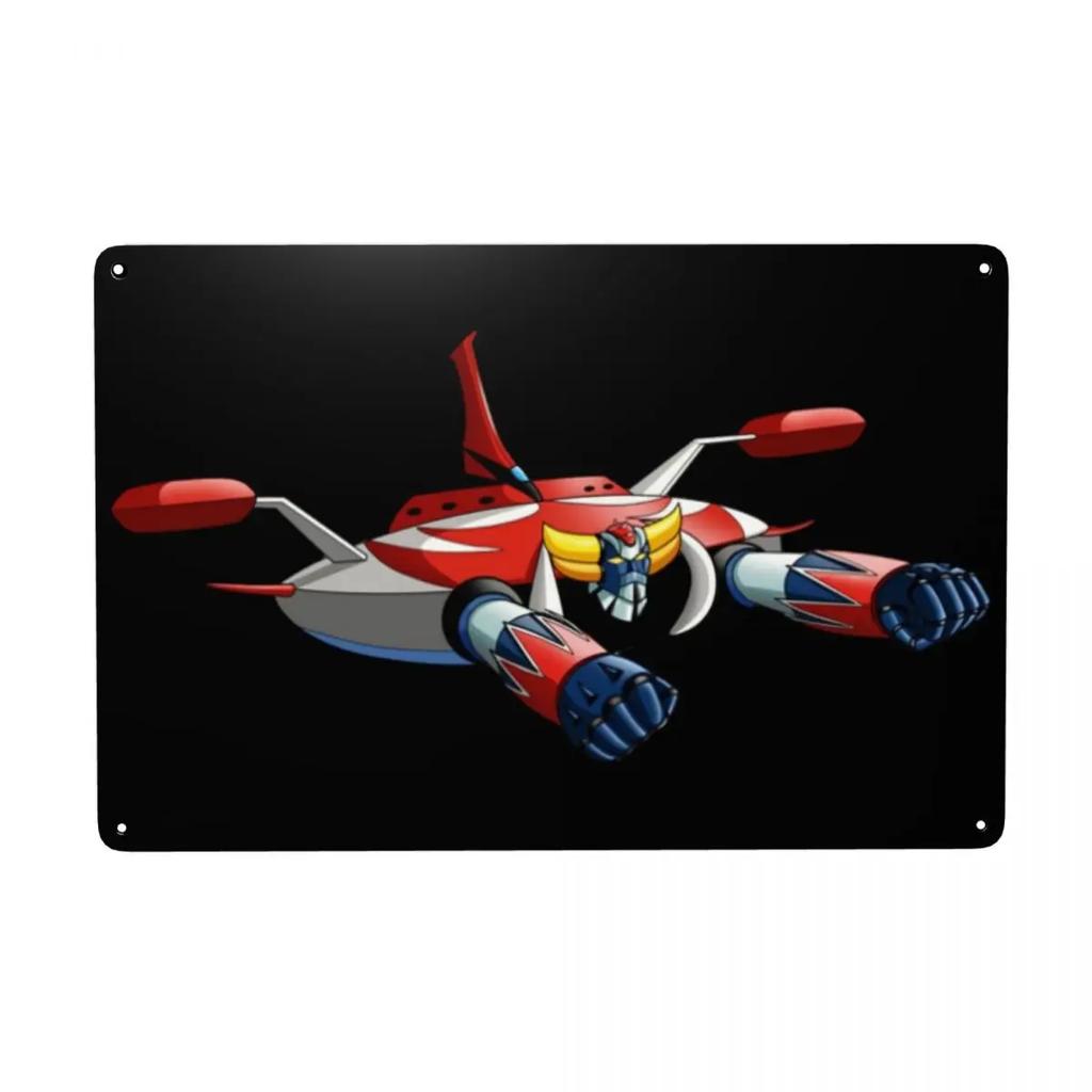 UFO Roboter Grendizer Goldorak Zeichen Custom Vintage Mazinger Z Metallschild für Pub Café Hof Man Cave Bar Wandkunst Dekor