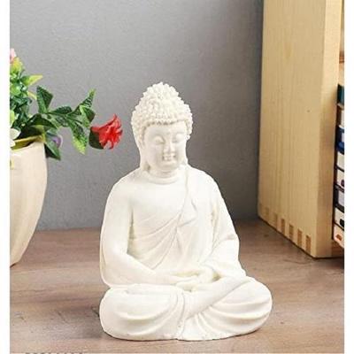Najnowsza Medytacja Budda Biały Premium Rzadki Ręcznie Robiony Polimarmur Medytacja Biały Budda Statua Pan Figurka/Idol, Średni