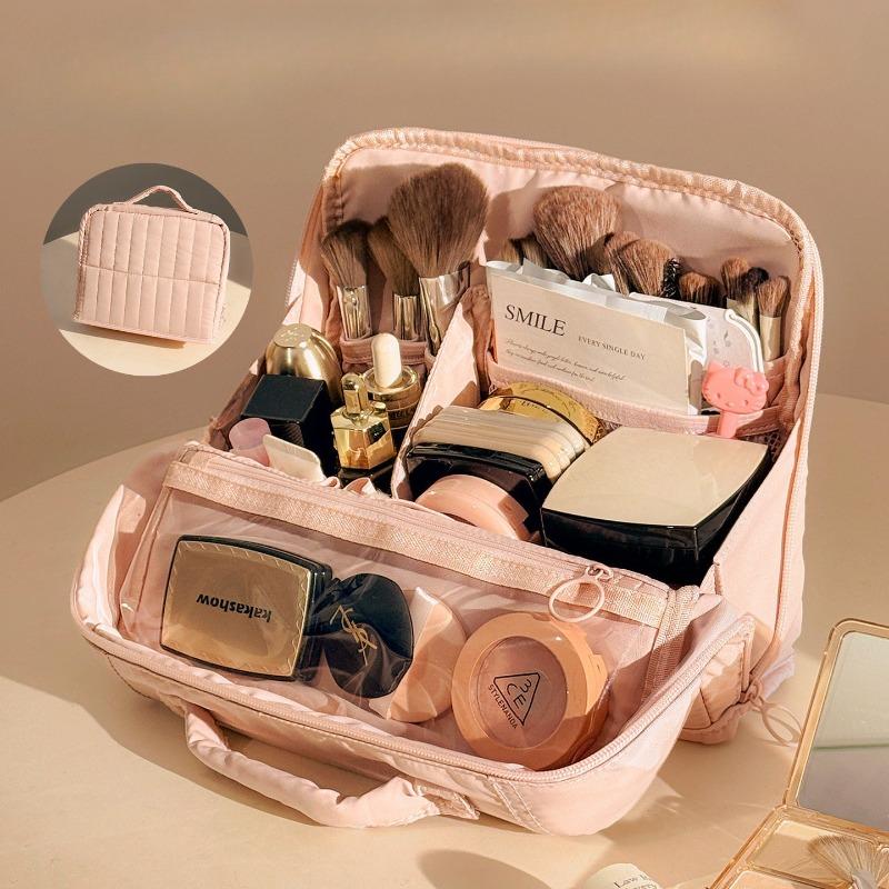 

Cosmetics Storage Bag, Vertical Makeup Bag, Large Capacity Portable Cosmetics Storage Bag, Waterproof Makeup and Grooming Bag розовый