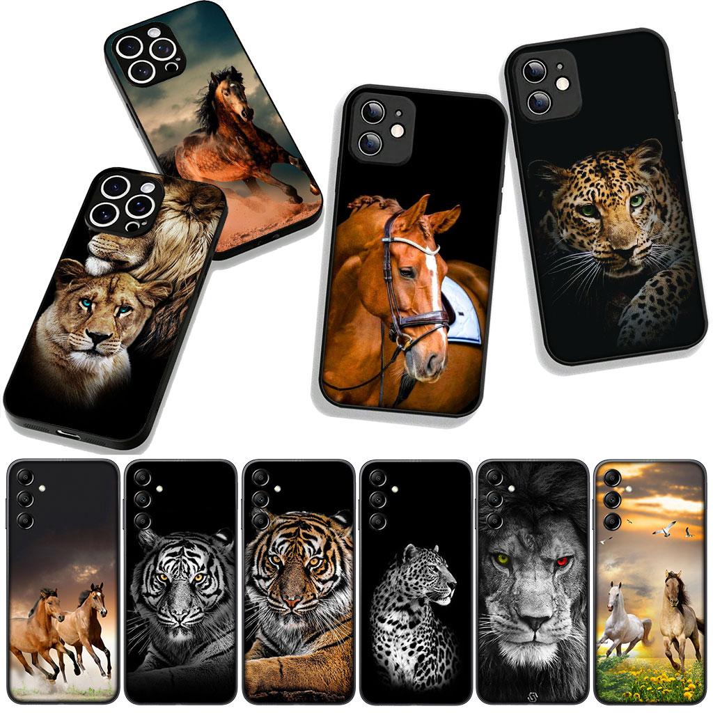 for Motorola Moto G54 G05 G24 G45 G55 G75 G85 G15 G57 G86 Power Edge 50 30 Fusion neo Pro Case Tiger Lion Art Leopard Horse