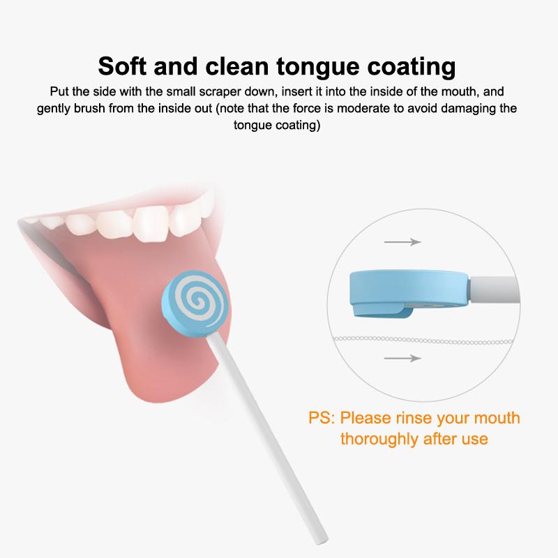 Y-Kelin Lollipop Baby Tongue Sraper Child Scraper Kids Cleaner Oral Hygiene Remove Tongue Coating