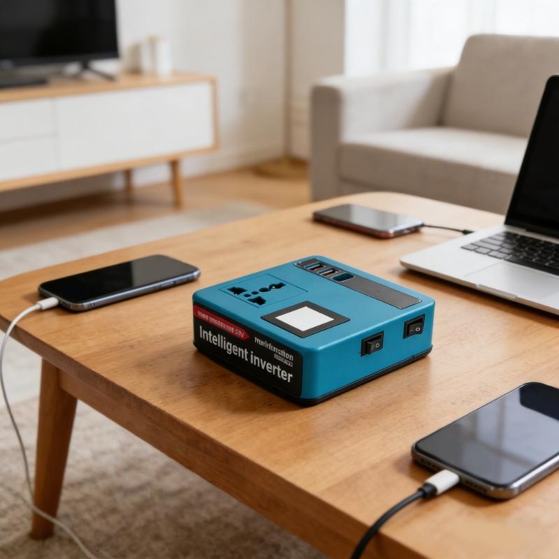 High Efficiency Power Inverter Converts 18V to 220V Includes LED Light Suitable for Outdoor Use with USB and Type C Port