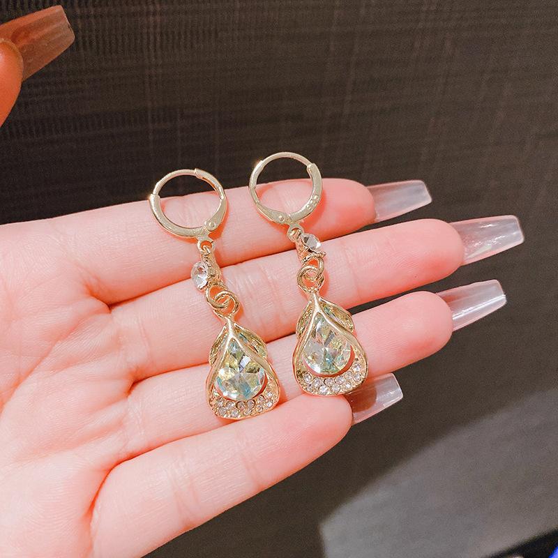 Korean New Trendy Geometric Drop Earrings for Women 2025 Luxury Sparkling Cubic Zirconia Earrings High Jewelry Wedding Gifts