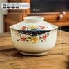 Elegant Ceramic Ramen Noddle Soup Bowl with Lid Microwave Oven and Dishwasher Safe for Formal Dining and Daily Activity
