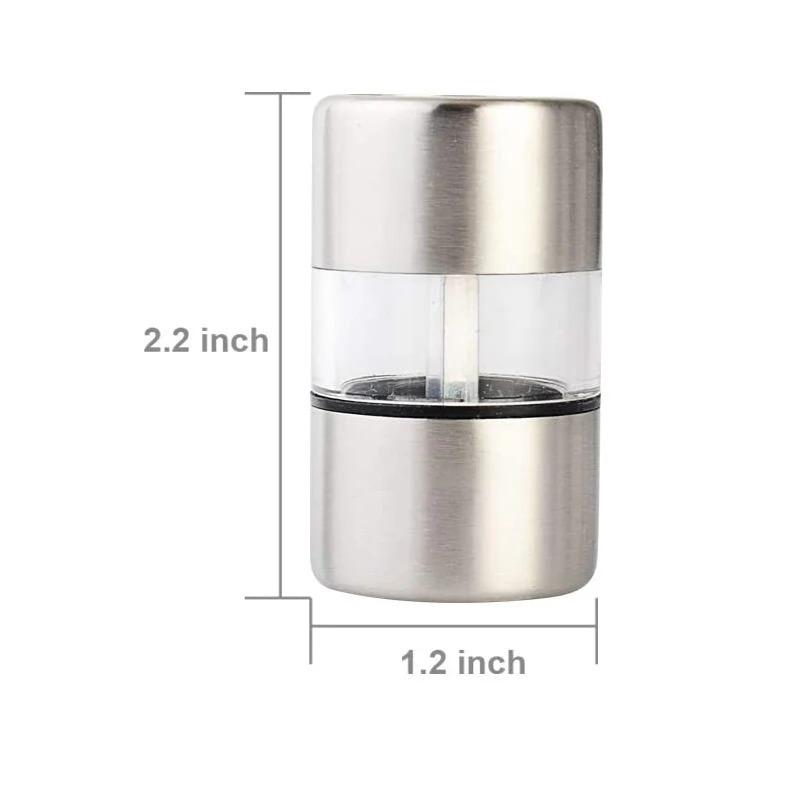 Manual Stainless Steel Salt&Pepper Grinder - Portable Mini Mill for Herbs,Spices, and Rose Salt, Adjustable Coarse/Fine Kitchen