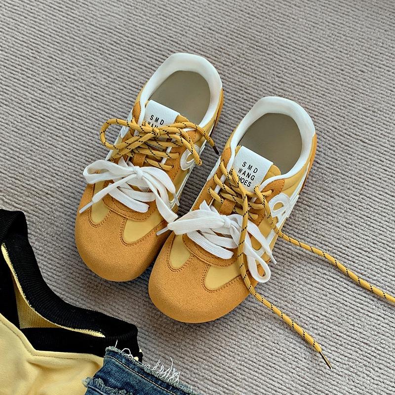 Inner height increase versatile large toe toe lace casual sports women's spring new women's shoes