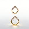 Surgical Steel Septum Nose Clicker Hinged Teardrop Shape Rhinestone Nose Ring Gold Black Body Piercing Jewelry Helix Piercing