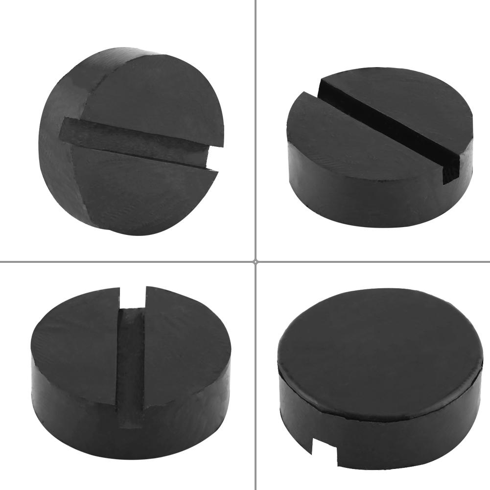 Car Universal Slotted Frame Rail Floor Jack Pads Jacking Rubber Pad Adapter Black