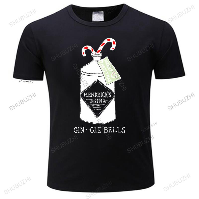 mens high quality short sleeve t shirt vintage tee tops Gin Christmas GIN GLE BELLS summer cotton brand loose cool teeshirt