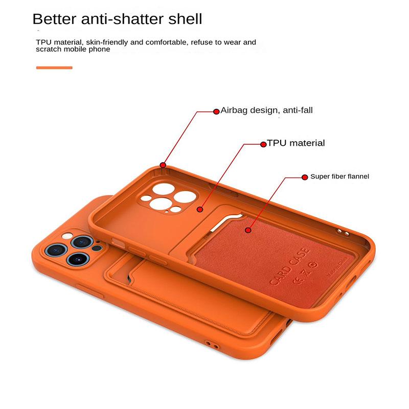 TPU Soft Card Pack Integrated Phone Case For For Iphone 12 13 14 1 16 Plus 17 Pro Max Frosted Back Panel Skin Feeling Phone Cover