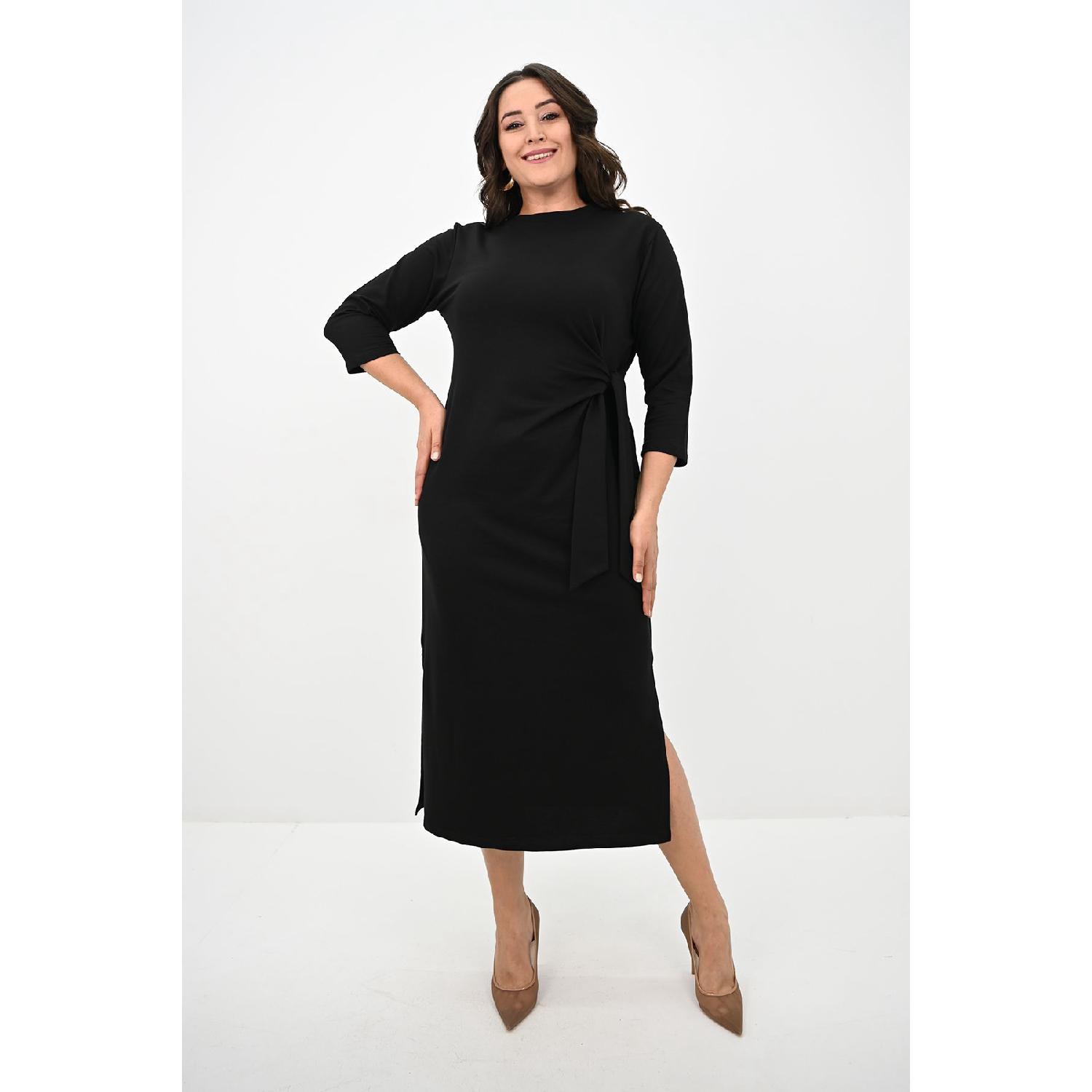 

Women Large Size Liption Detailed Dress 5274-25 L чорний