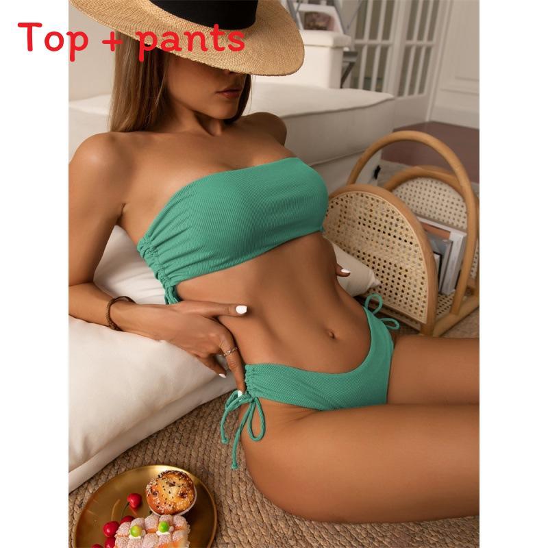 Bikini Swimsuit Women With Polyester Fabric And Seamless Design For Beach Vacation