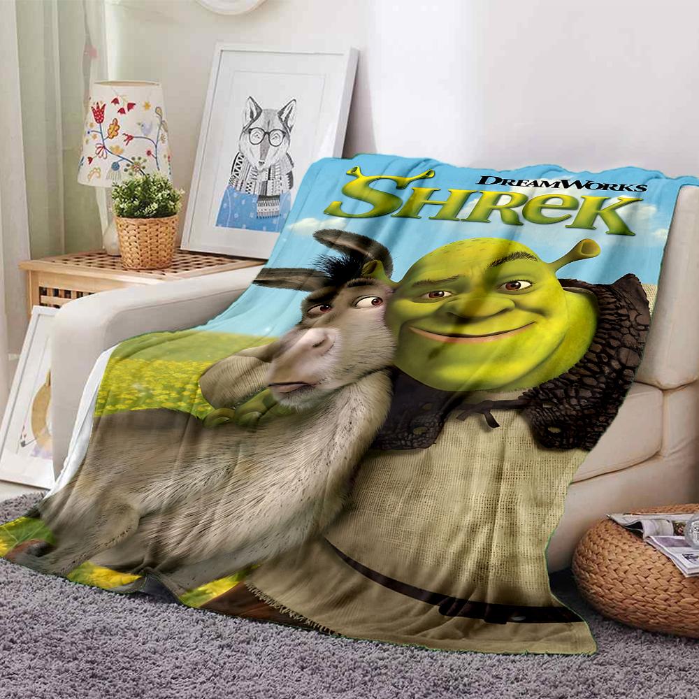 Shrek Esel Abenteuer Decke Weiche Wohndecke Für Zuhause Schlafzimmer Bett Sofa Reise Büro Einfarbig Weihnachtsdecke