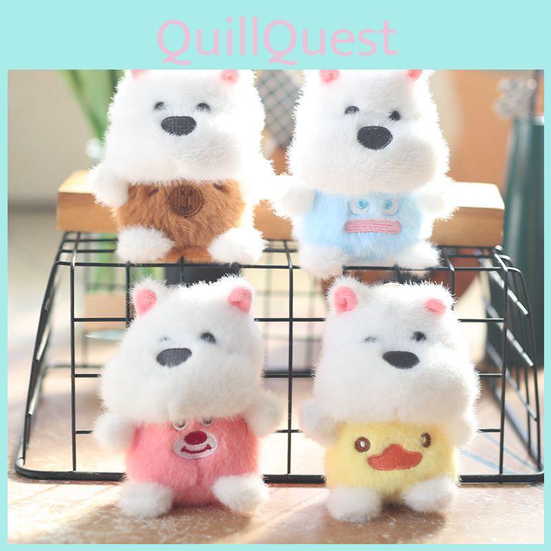 Soft And Lovable Plush Dog Pendant Charming Samoyed Keychain Doll For Kids