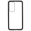 Double Sided Clear Tempered Glass Phone Case for Samsung Galaxy S23,Magnet Absorption Metal Bumper Frame Shockproof Cover