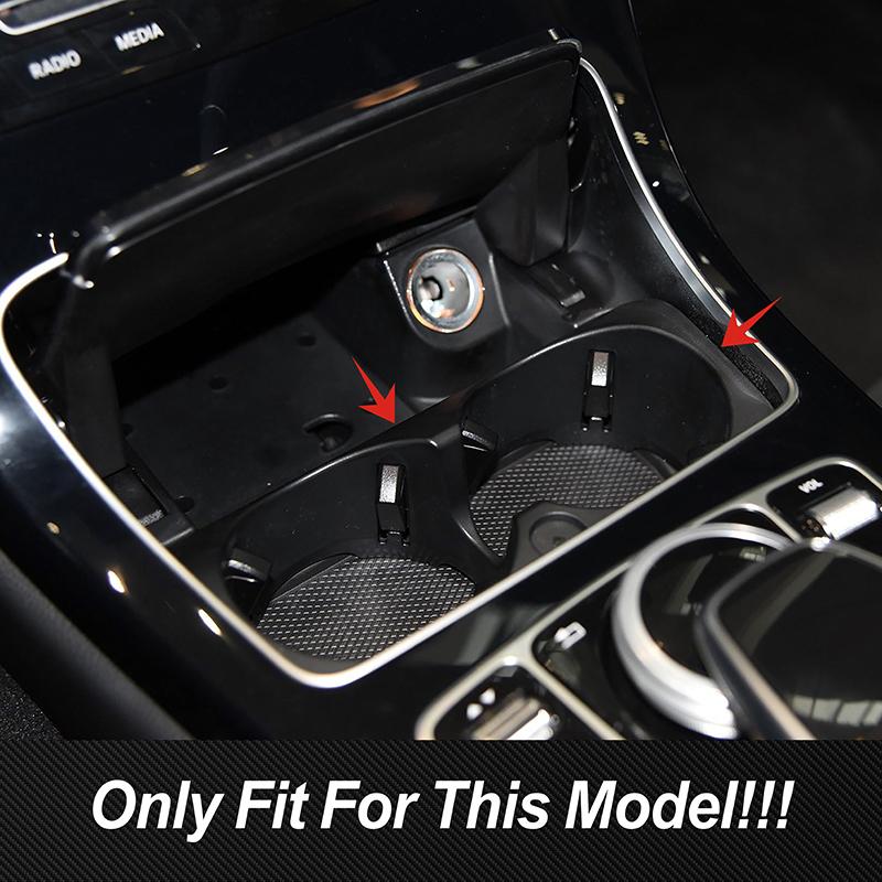 Car Console Water Cup Holder Panel Frame Decoration Sticker For Mercedes Benz GLC C E Class W205 W213 X253 Interior Accessories