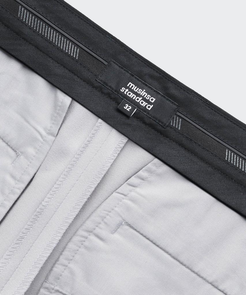 Musinsa Standard Lightweight Tapered Hidden Banding Crop Slacks [Light Gray]