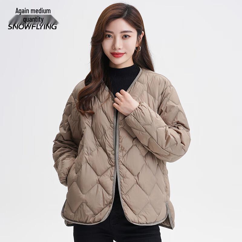 Women's Lightweight 90% Duck Down V-Neck Jacket