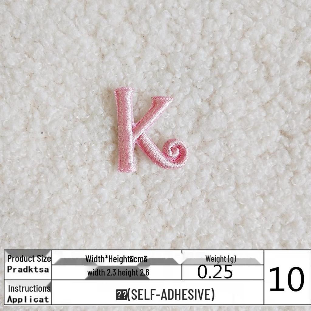 Pink English Letter Embroidery Patch for DIY Clothing