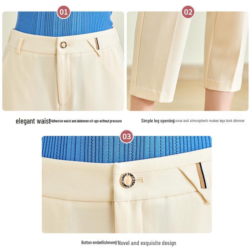 Mid-Aged Women's Summer Straight-Leg Capri Pants