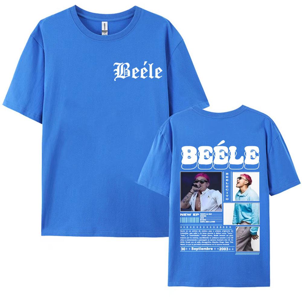 Rapper Beelecito Album Tour 2025 Double Sided Printed Tee Shirt for Men Hip Hop Vintage T Shirt Unisex Casual Tshirt Streetwear