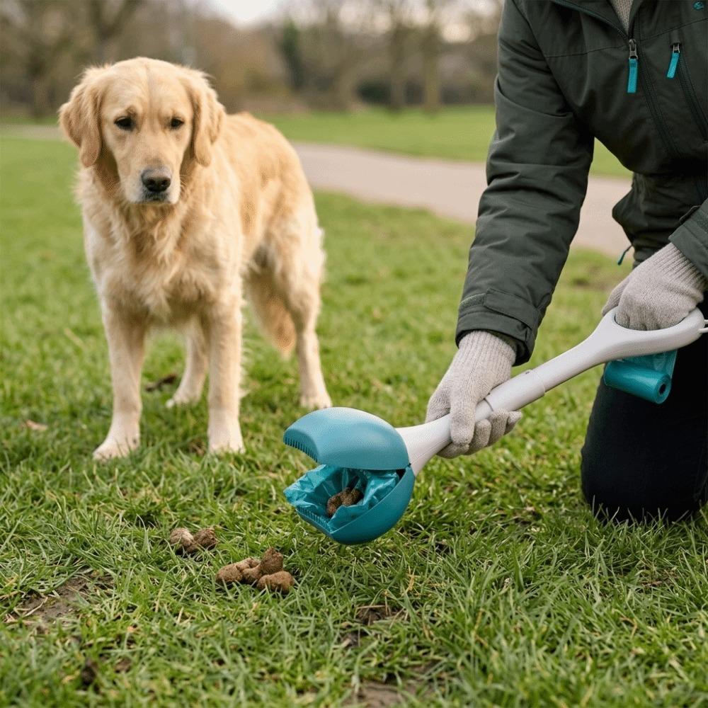 Lightweight Pet Poop Scooper Compact Size Solid Plastic Dog Waste Clip Smooth Surface Curved Grip Dog Poop Picker