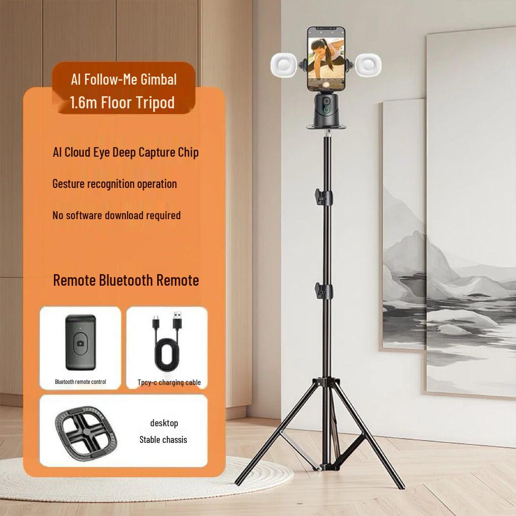 360° Rotating Selfie Stick & Face Tracking Gimbal for Live Streaming