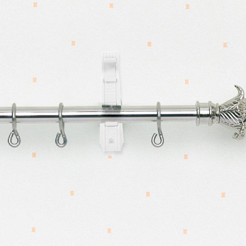 4Pcs Curtain Rod Brackets Double-Slot Classic Style Easy Install Stable Wall Mounted Curtain Support for Rods 26-28Mm Home