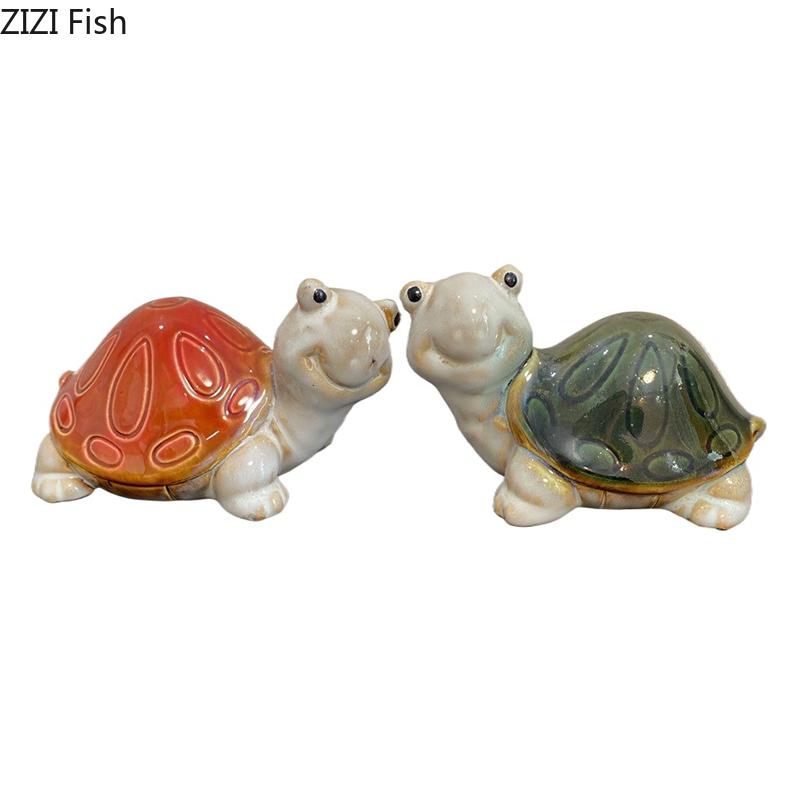 Cute Cartoon Little Turtle Statue Decorativ Tray Desk Decoration Ornaments Creative Turtle Sculpture Room Aesthetic Decor