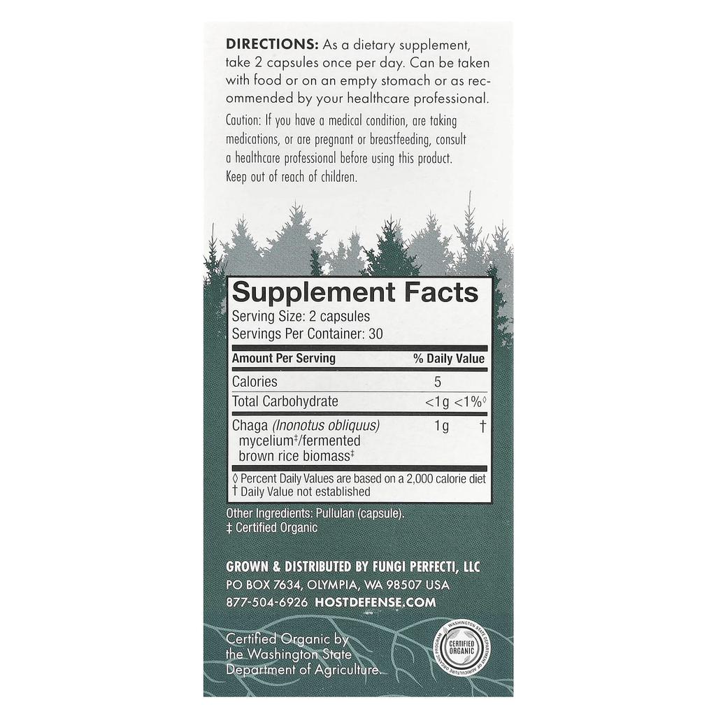 Mushrooms™, Chaga Mushroom, 60 Capsules (0.5G Per Capsule)