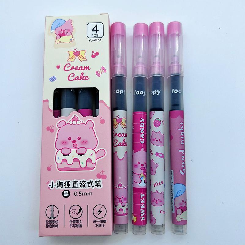

4 шт. Мультяшные гелевые ручки Labubu Милые быстросохнущие ручки с нейтральными чернилами Пишущие гладко ручки Офисные принадлежности Студенческие канцелярские товары Подарки