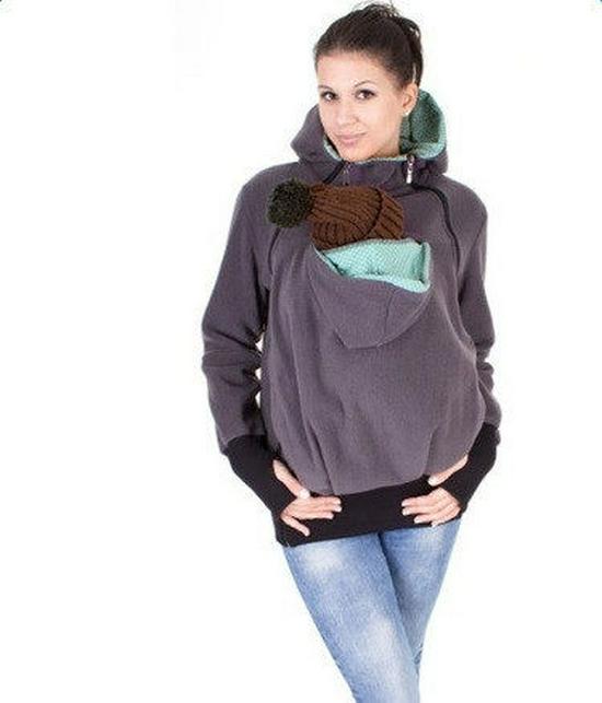 2025 Women's Autumn/Winter Hot-Selling 3-in-1 Multifunctional Mummy Kangaroo Hoodie Coat