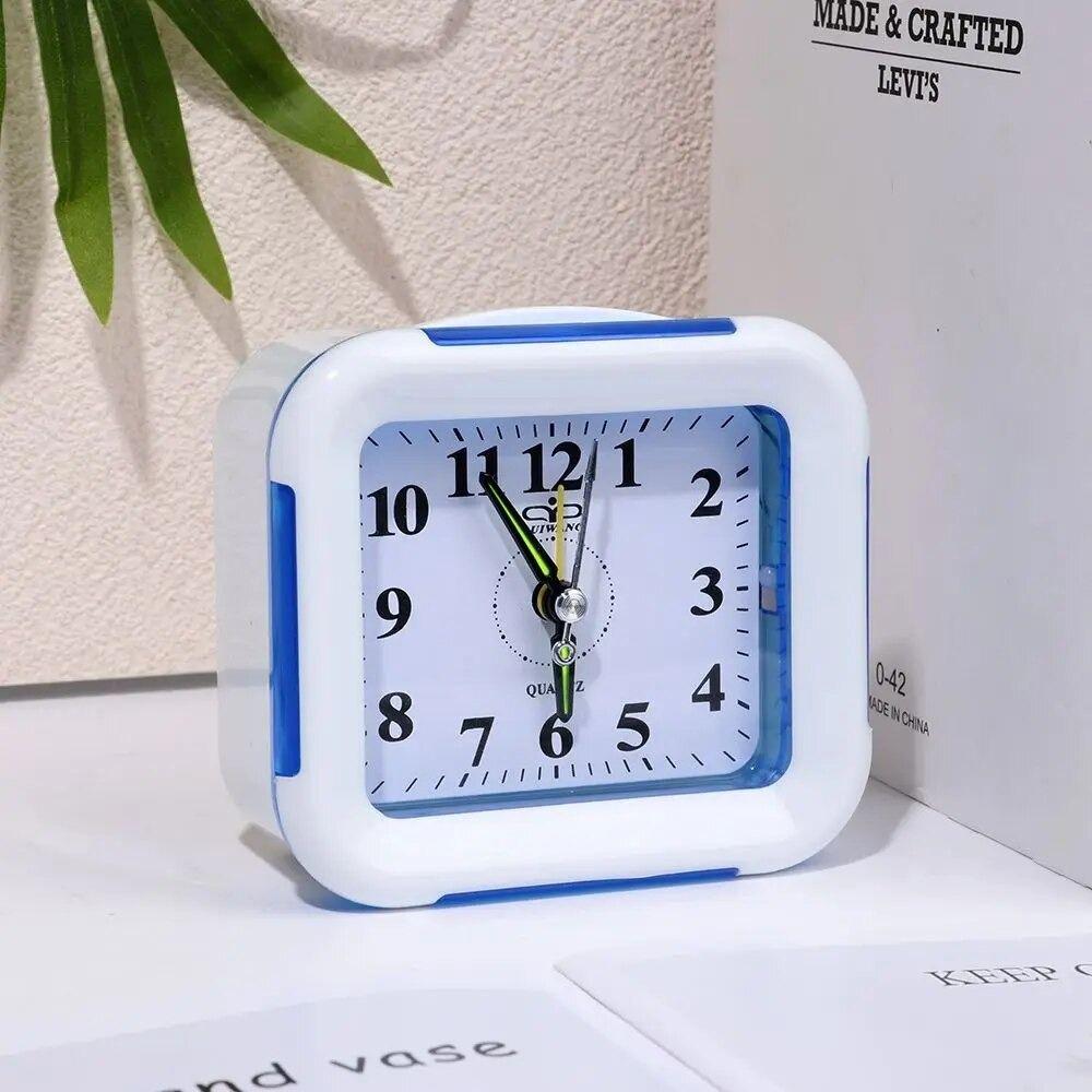 Simple Small Table Clock With Night Light Bedside Clock Lazy Alarm Clock  Children's