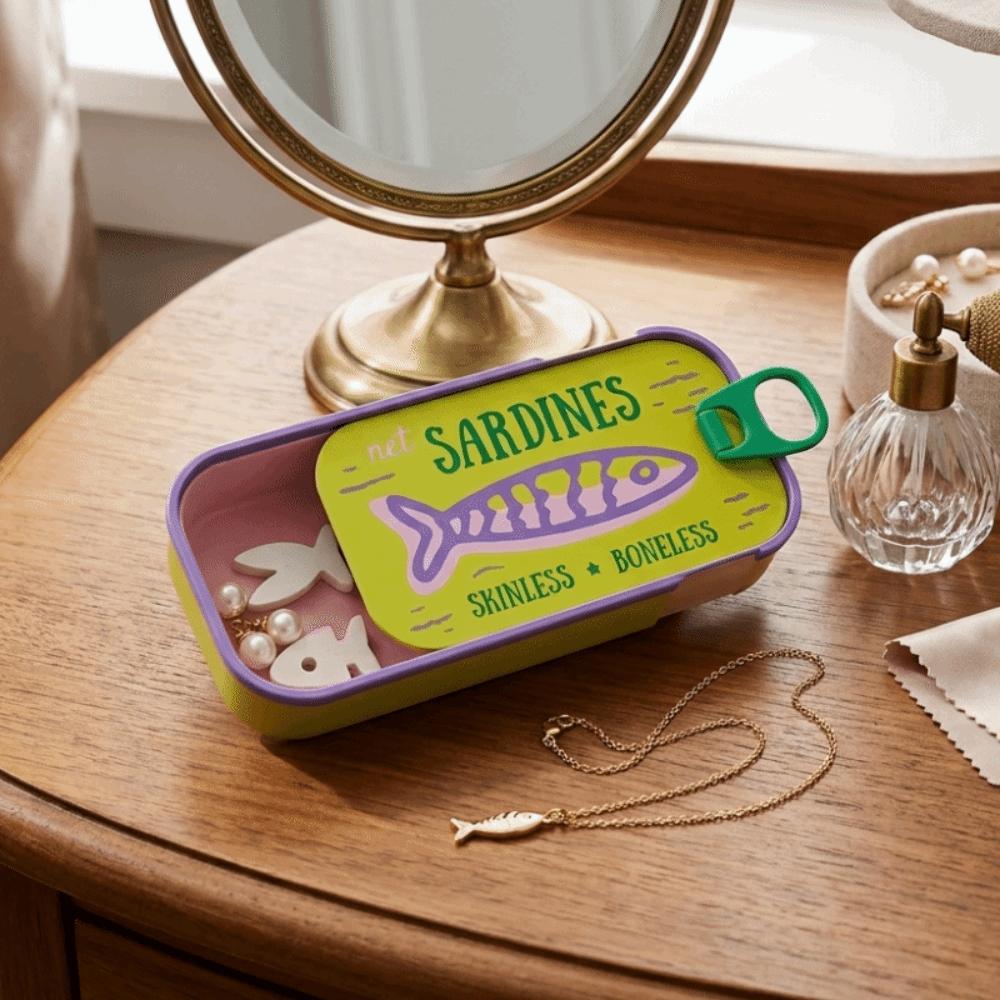 Multi Functional Sardine Tin Jewelry Box 3D Printed Fish Bone Jewelry Box Home Decor