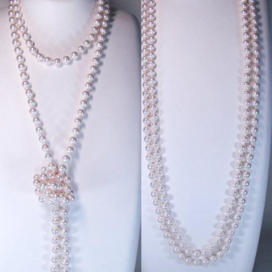 E My Jewelry Perla Hanadama 7mm Extra Lunga 160cm in [La Tua Scatola] Collana, Tipo, Collana, <Fatto in Giappone> [Confezionato per Regalo]