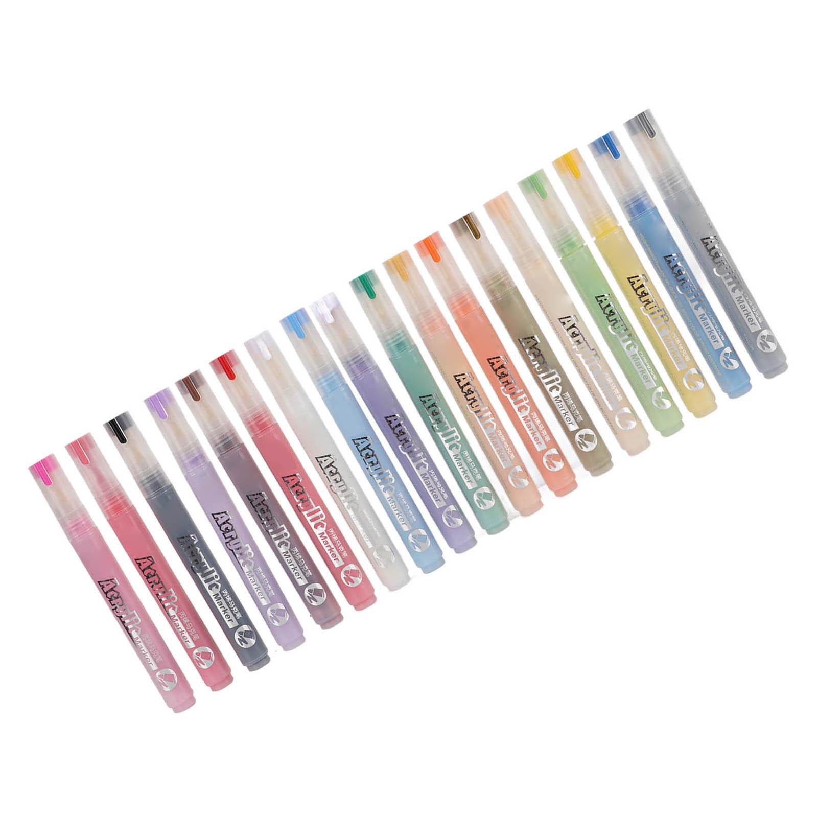 

18 Pcs Acrylic Marker Bright Lasting Colorful Non Toxic No Odor DIY Doodle Water Color Pen