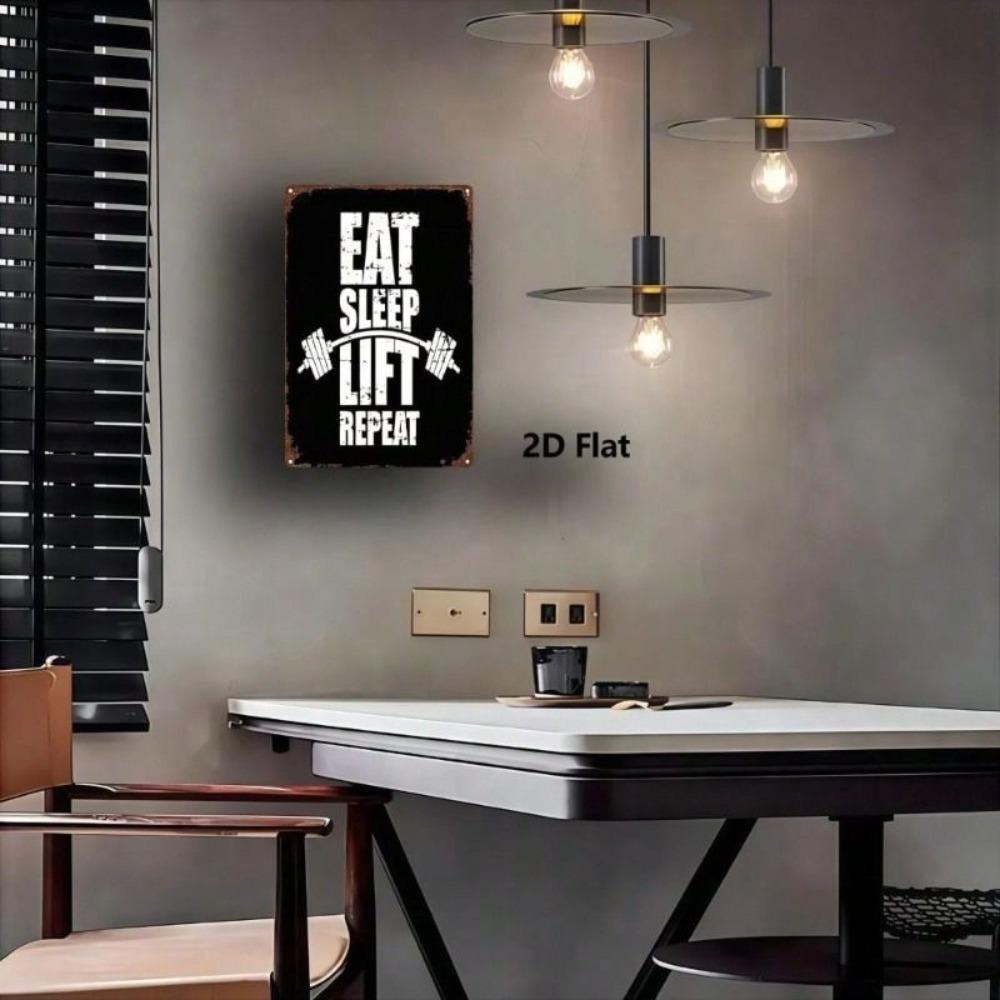 Metal Vintage Weightlifting Sign 20x30cm Gym Decor