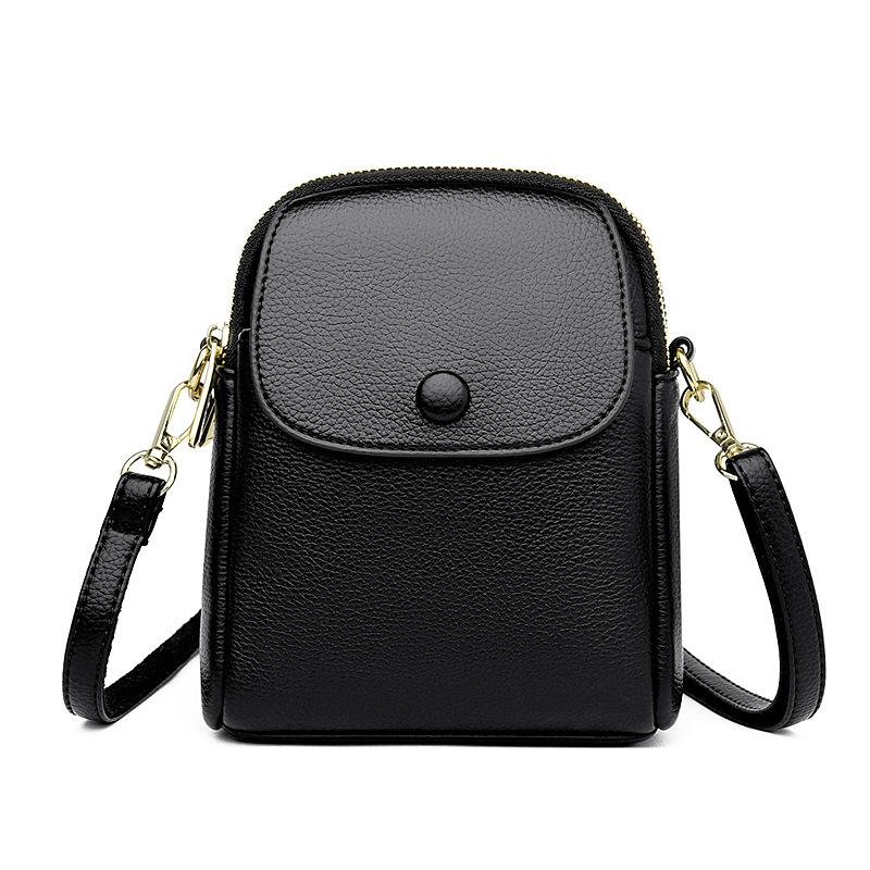 Women's Crossbody Mobile Phone Bag  New Fashionable Small Bag  Fashionable Simple Casual and Versatile Soft Lychee Leather Pattern Shoulder Bag