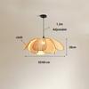 Retro Rural Hand-woven Natural Rattan Petal Chandelier Japanese-Southeast Asian Dining Room Bedroom Chandelier Artistic Atmosp