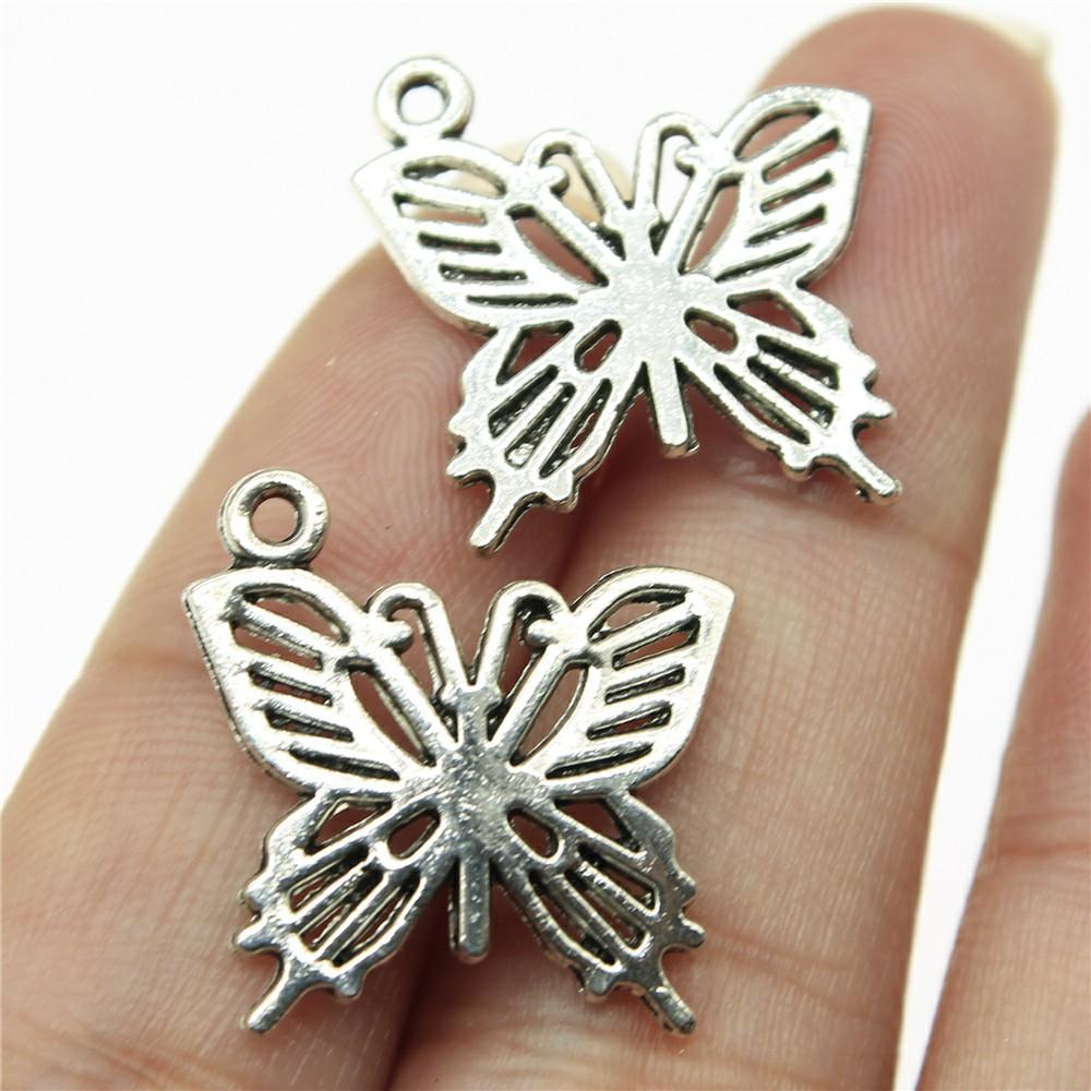10pcs Charms Butterfly Antique Silver Color Butterfly Pendant Charms Butterfly Charms For Jewelry Making
