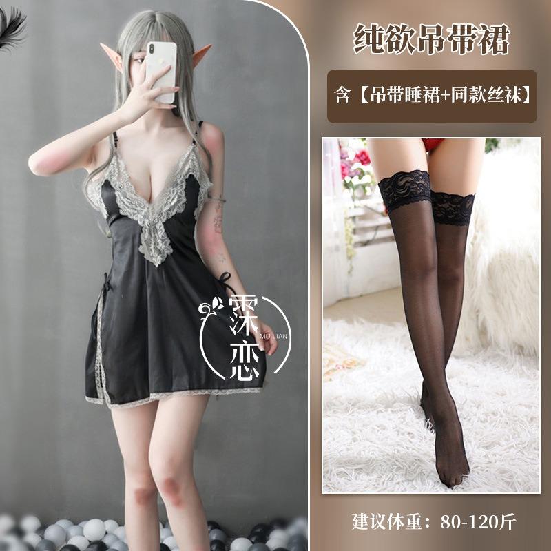 Sex underwear hollow lace suspender burgundy pure desire side split bow sexy hot